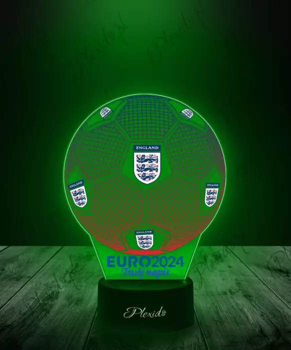 Lampka LED 3D Plexido z Nadrukiem Piłka Nożna Reprezentacja Anglii Euro 2024 - 1