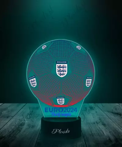 Lampka LED 3D Plexido z Nadrukiem Piłka Nożna Reprezentacja Anglii Euro 2024