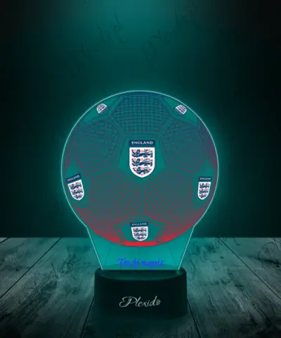 Lampka LED 3D Plexido z Nadrukiem Piłka Nożna Reprezentacja Anglia Euro 2024 - 2
