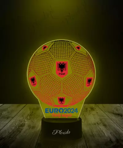 Lampka LED 3D Plexido z Nadrukiem Piłka Nożna Reprezentacja Albanii Euro 2024