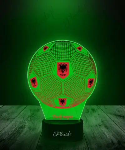 Lampka LED 3D Plexido z Nadrukiem Piłka Nożna Reprezentacja Albania Euro 2024