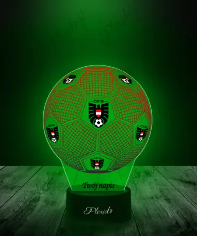 Lampka LED 3D Plexido z Nadrukiem Piłka Nożna Reprezentacja Austria Euro 2024 - 2