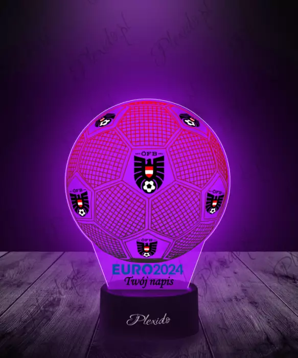 Lampka LED 3D Plexido z Nadrukiem Piłka Nożna Reprezentacja Austrii Euro 2024