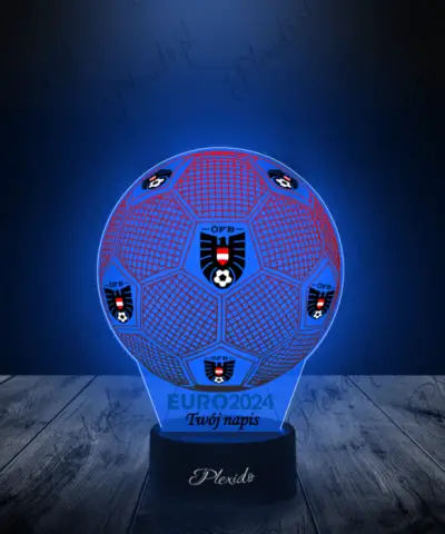 Lampka LED 3D Plexido z Nadrukiem Piłka Nożna Reprezentacja Austrii Euro 2024 - 2