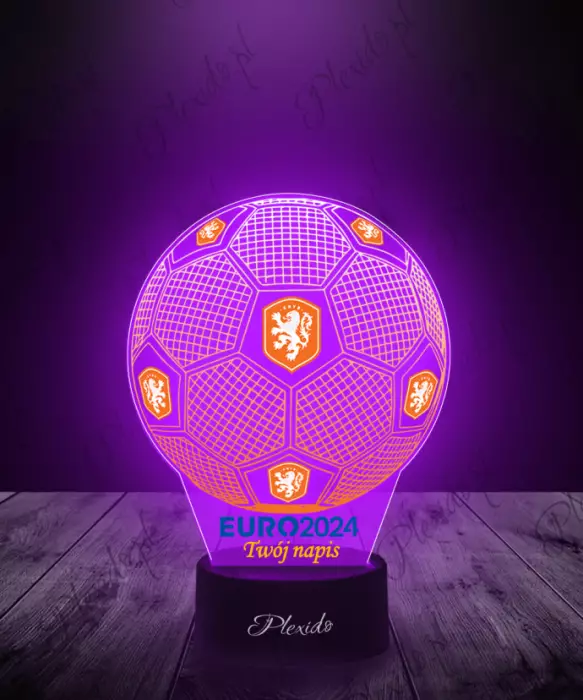 Lampka LED 3D Plexido z Nadrukiem Piłka Nożna Reprezentacja Holandia Euro 2024 - 1