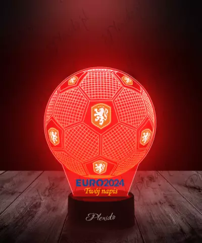 Lampka LED 3D Plexido z Nadrukiem Piłka Nożna Reprezentacja Holandia Euro 2024