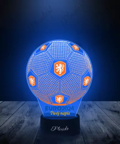 Lampka LED 3D Plexido z Nadrukiem Piłka Nożna Reprezentacja Holandia Euro 2024