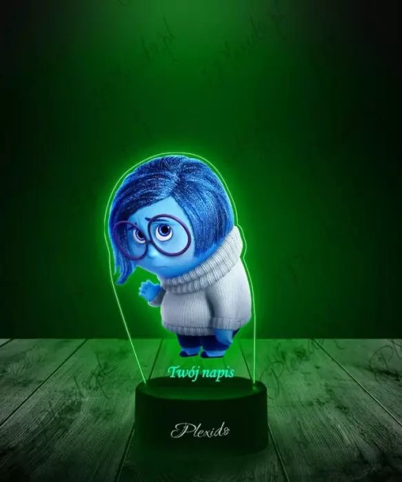 Lampka LED 3D Plexido z Nadrukiem W Głowie Się Nie Mieści Smutek - 1