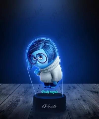 Lampka LED 3D Plexido z Nadrukiem W Głowie Się Nie Mieści Smutek - 3