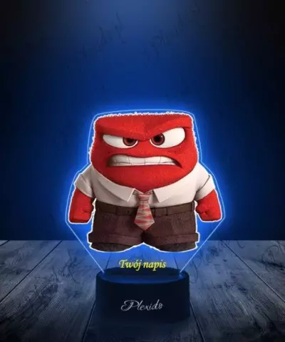 Lampka LED 3D Plexido z Nadrukiem W Głowie Się Nie Mieści Gniew - 3