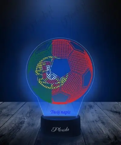 Lampka LED 3D Plexido z Nadrukiem Piłka Nożna Portugalia - 2
