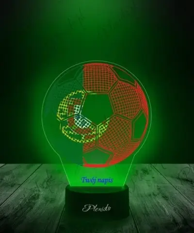 Lampka LED 3D Plexido z Nadrukiem Piłka Nożna Portugalia - 3