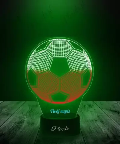Lampka LED 3D Plexido z Nadrukiem Piłka Nożna Polska Flaga - 1