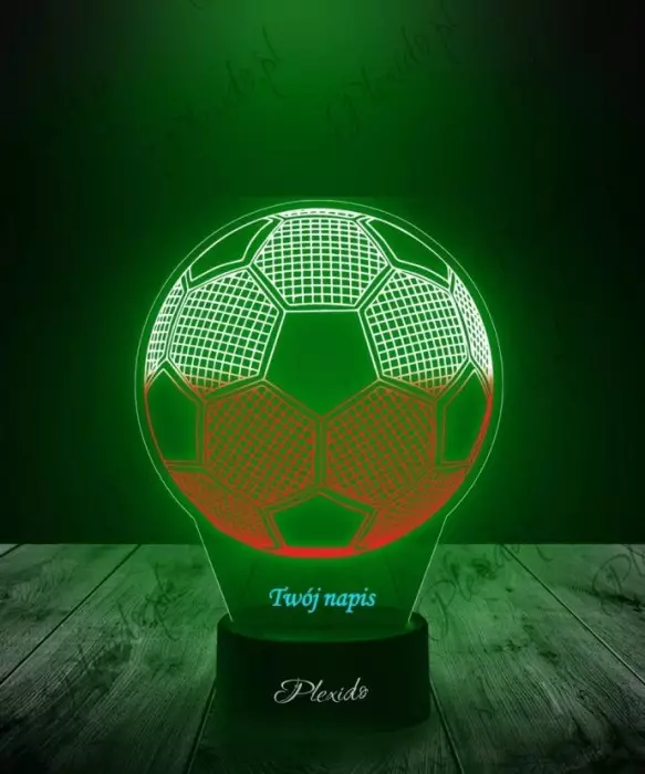 Lampka LED 3D Plexido z Nadrukiem Piłka Nożna Polska Flaga - 1