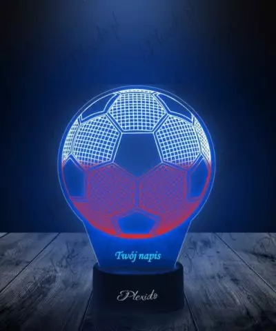 Lampka LED 3D Plexido z Nadrukiem Piłka Nożna Polska Flaga - 2