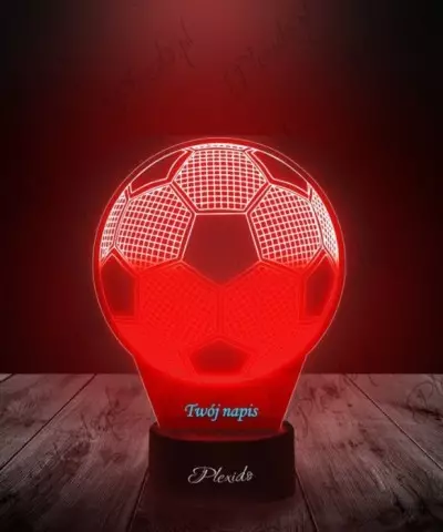 Lampka LED 3D Plexido z Nadrukiem Piłka Nożna Polska Flaga - 3