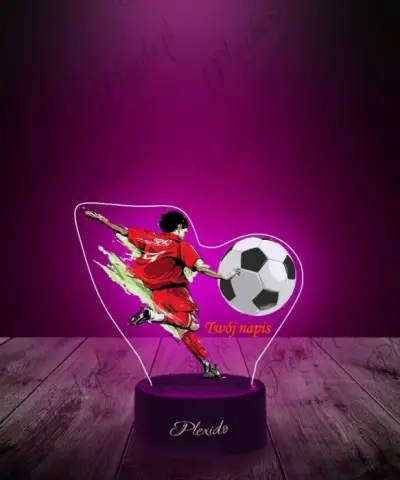 Lampka LED 3D Plexido z Nadrukiem Piłkarz Sport Piłka Nożna - 3