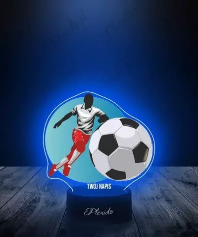 Lampka LED 3D Plexido z Nadrukiem Piłkarz Piłka Nożna - 3