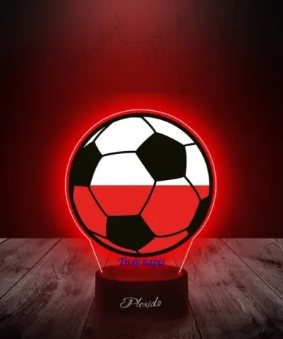 Lampka LED 3D Plexido z Nadrukiem Piłka Nożna Polska - 2