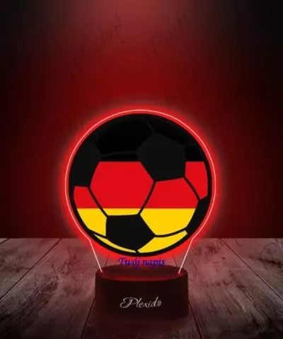 Lampka LED 3D Plexido z Nadrukiem Piłka Nożna Niemcy Flaga - 3