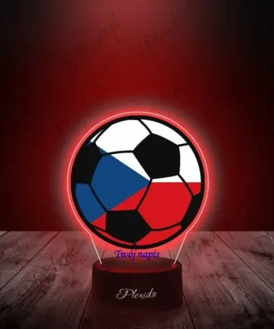 Lampka LED 3D Plexido z Nadrukiem Piłka Nożna Czechy Flaga - 2