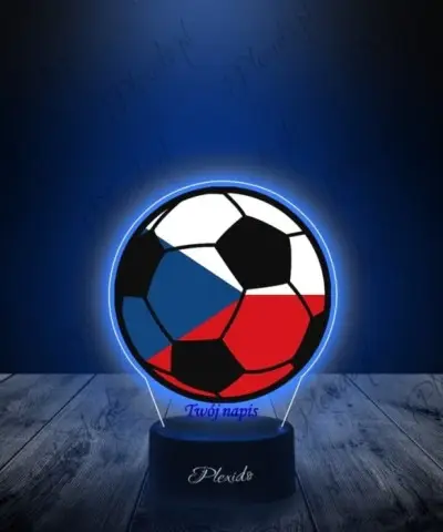 Lampka LED 3D Plexido z Nadrukiem Piłka Nożna Czechy Flaga - 3
