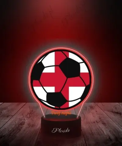 Lampka LED 3D Plexido z Nadrukiem Piłka Nożna Anglia Flaga - 2