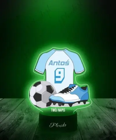 Lampka LED 3D Plexido z Nadrukiem Piłka Nożna Strój Piłkarsk Imię - 3