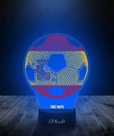 Lampka LED 3D Plexido z Nadrukiem Piłka Nożna Hiszpania Flaga - 3