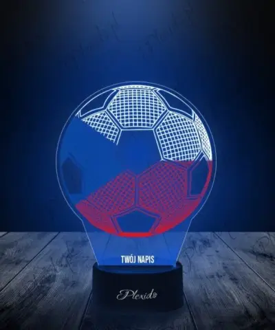 Lampka LED 3D Plexido z Nadrukiem Piłka Nożna Czechy Flaga Euro - 2
