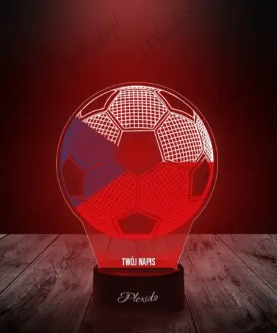 Lampka LED 3D Plexido z Nadrukiem Piłka Nożna Czechy Flaga Euro - 3