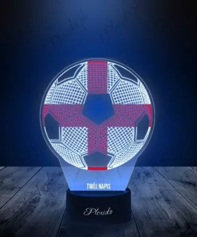 Lampka LED 3D Plexido z Nadrukiem Piłka Nożna Anglia Flaga Euro - 2