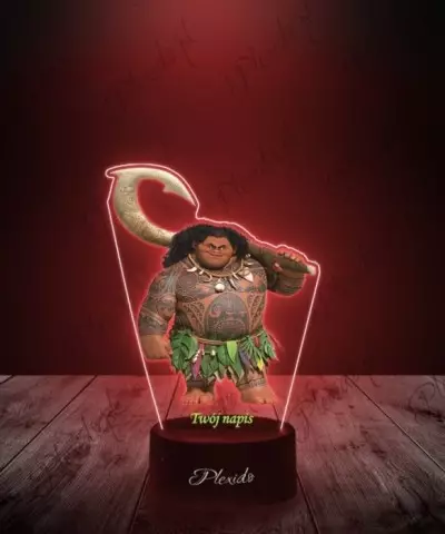 Lampka LED 3D Plexido z Nadrukiem Bajka Vaiana Maui - 3