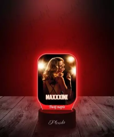 Lampka LED 3D Plexido z Nadrukiem Maxxxine Napis Postać Film