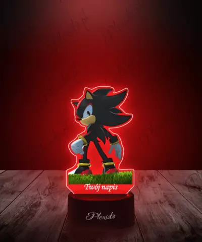 Lampka LED 3D Plexido z Nadrukiem Bajka Gra Sonic Postać