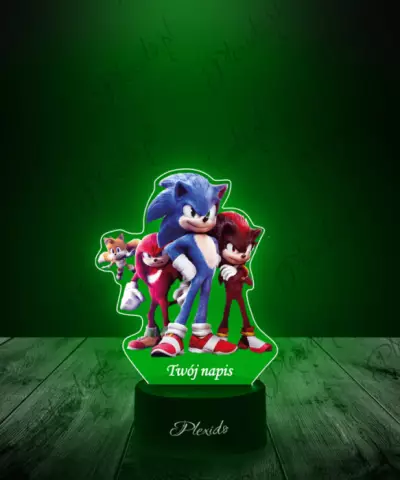 Lampka LED 3D Plexido z Nadrukiem Bajka Gra Sonic Postacie