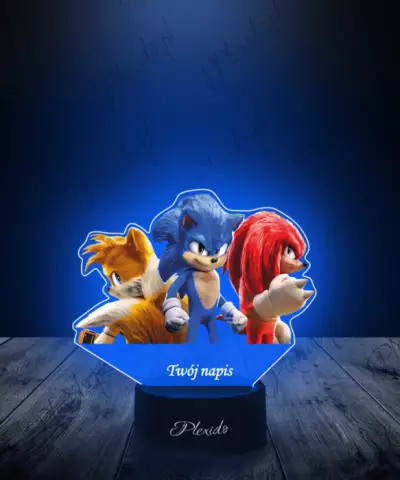 Lampka LED 3D Plexido z Nadrukiem Gra Bajka Sonic Przyjaciele - 1