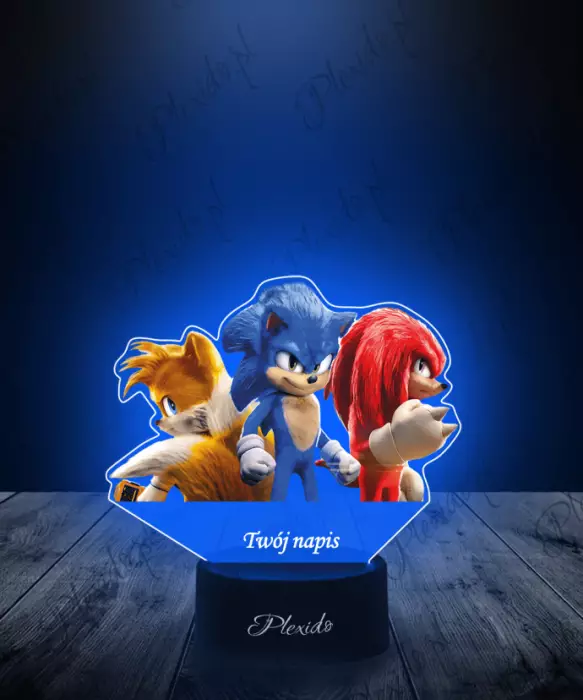 Lampka LED 3D Plexido z Nadrukiem Gra Bajka Sonic Przyjaciele - 1