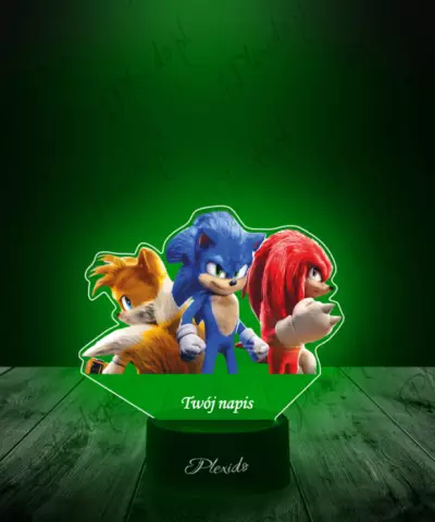 Lampka LED 3D Plexido z Nadrukiem Gra Bajka Sonic Przyjaciele