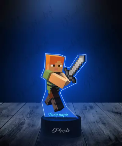 Lampka LED Plexido z Nadrukiem Gra Minecraft Alex - 2