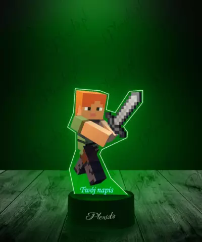 Lampka LED Plexido z Nadrukiem Gra Minecraft Alex - 3