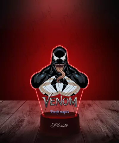 Lampka LED 3D Plexido z Nadrukiem Film Venom Marvel
