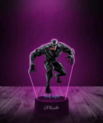 Lampka LED 3D Plexido z Nadrukiem Film Venom Postać Marvel - 2