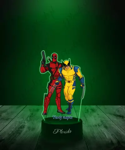 Lampka LED 3D Plexido z Nadrukiem Deadpool Wolverine Postacie