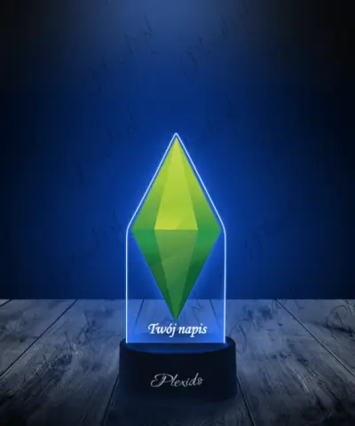 Lampka LED Plexido z Nadrukiem Gra The Sims Plumbob