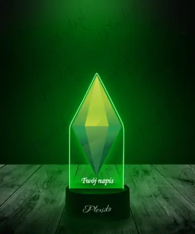 Lampka LED Plexido z Nadrukiem Gra The Sims Plumbob