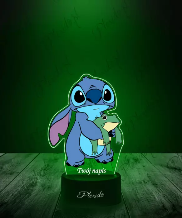 Lampka LED 3D Plexido z Nadrukiem Stich z Żabką