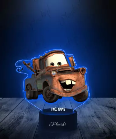 Lampka LED 3D Plexido z Nadrukiem Bajka Auta Złomek - 2