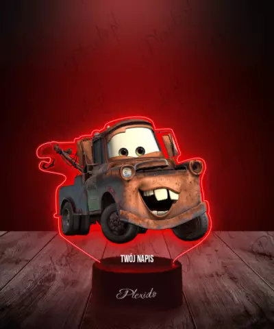 Lampka LED 3D Plexido z Nadrukiem Bajka Auta Złomek - 3