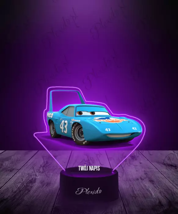 Lampka LED 3D Plexido z Nadrukiem Bajka Auta Pan Król